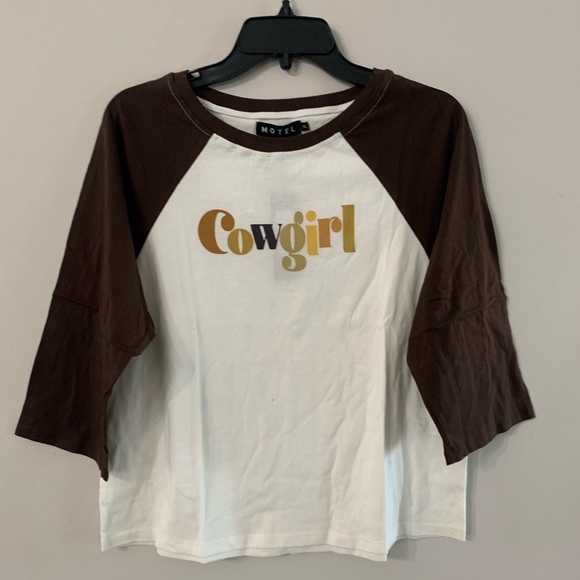 NEW MOTEL COWGIRL NEXO TEE WHITE/BROWN SIZE:XL - Picture 4 of 6